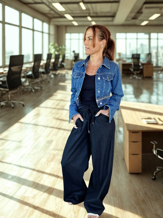 Veste en Jean Femme “Évasion Chic” – Courte & Manches Évasées