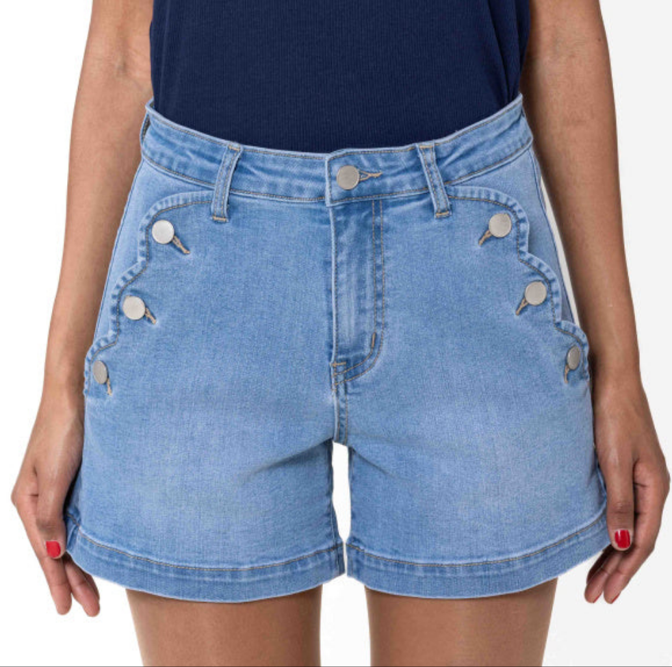 Short LIVIA – Jean stretch bleu clair