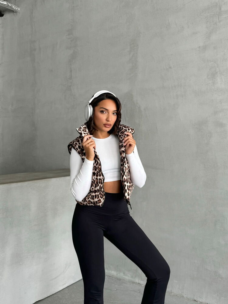 Doudoune Sans Manches Léopard Femme – Chic & Tendance