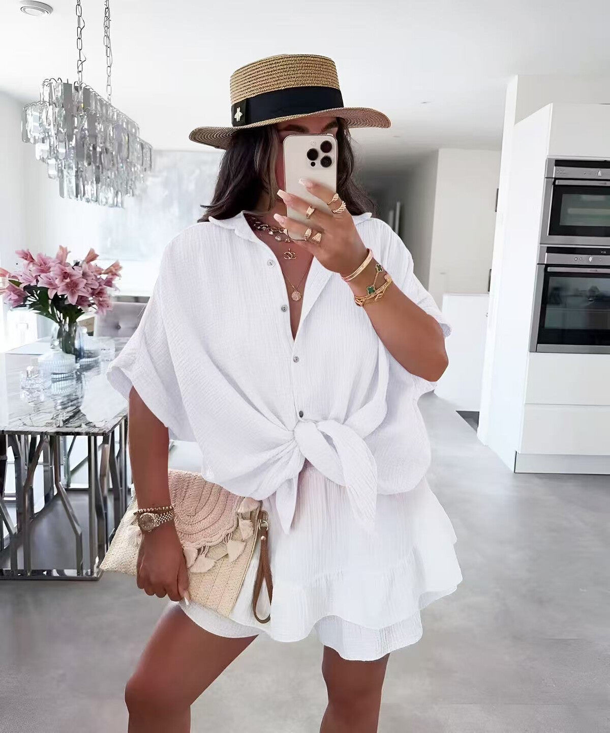 Chemise CELESTE  à Nouer – Gaze de Coton 100%