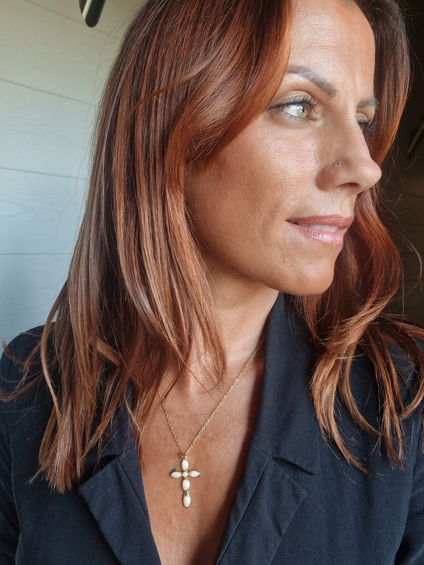 Collier croix en acier PETRU