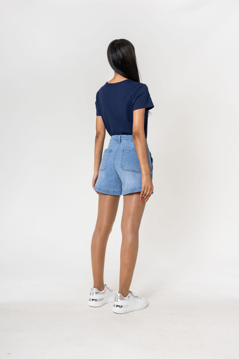 Short LIVIA – Jean stretch bleu clair