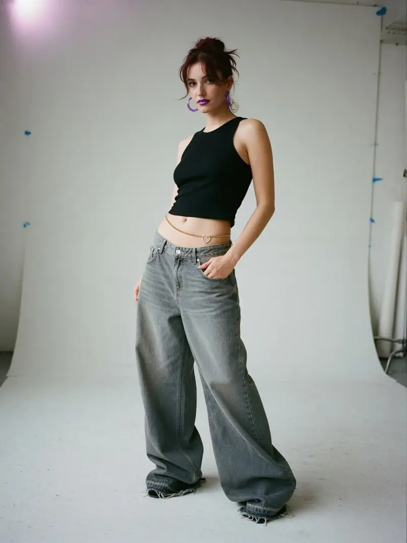 Comment porter un baggy femme taille basse sans qu'il vous trahisse : look 1