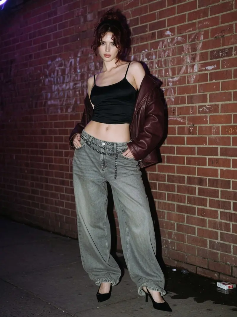 Comment porter un baggy femme taille basse sans qu'il vous trahisse : look 11