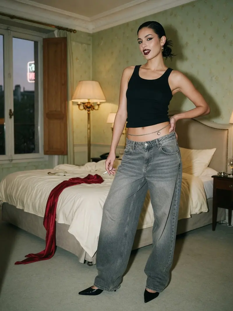 Comment porter un baggy femme taille basse sans qu'il vous trahisse : look 2