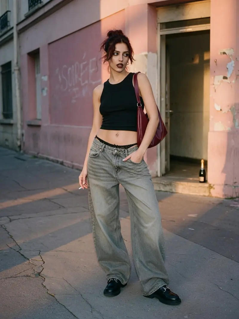 Comment porter un baggy femme taille basse sans qu'il vous trahisse : look 21