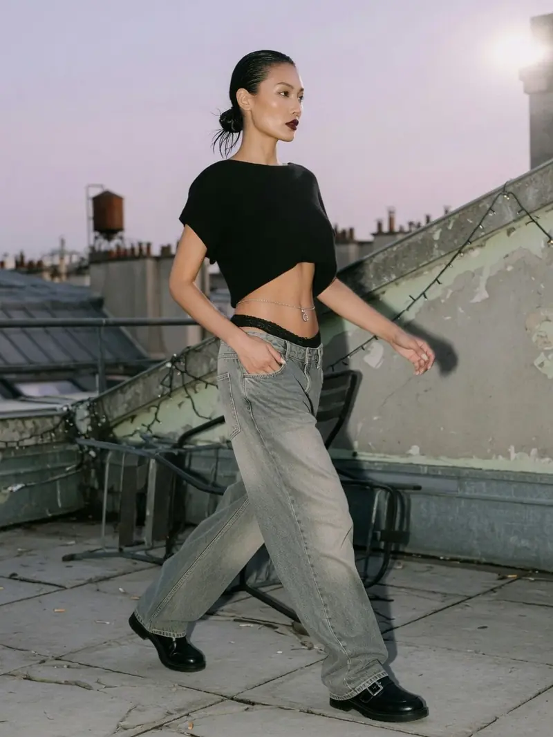 Comment porter un baggy femme taille basse sans qu'il vous trahisse : look 4