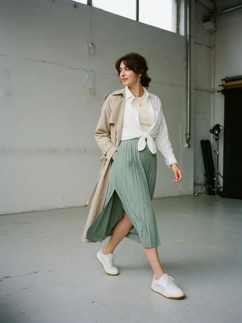 Comment porter des sneakers femme selon sa silhouette, pas la saison : look 1