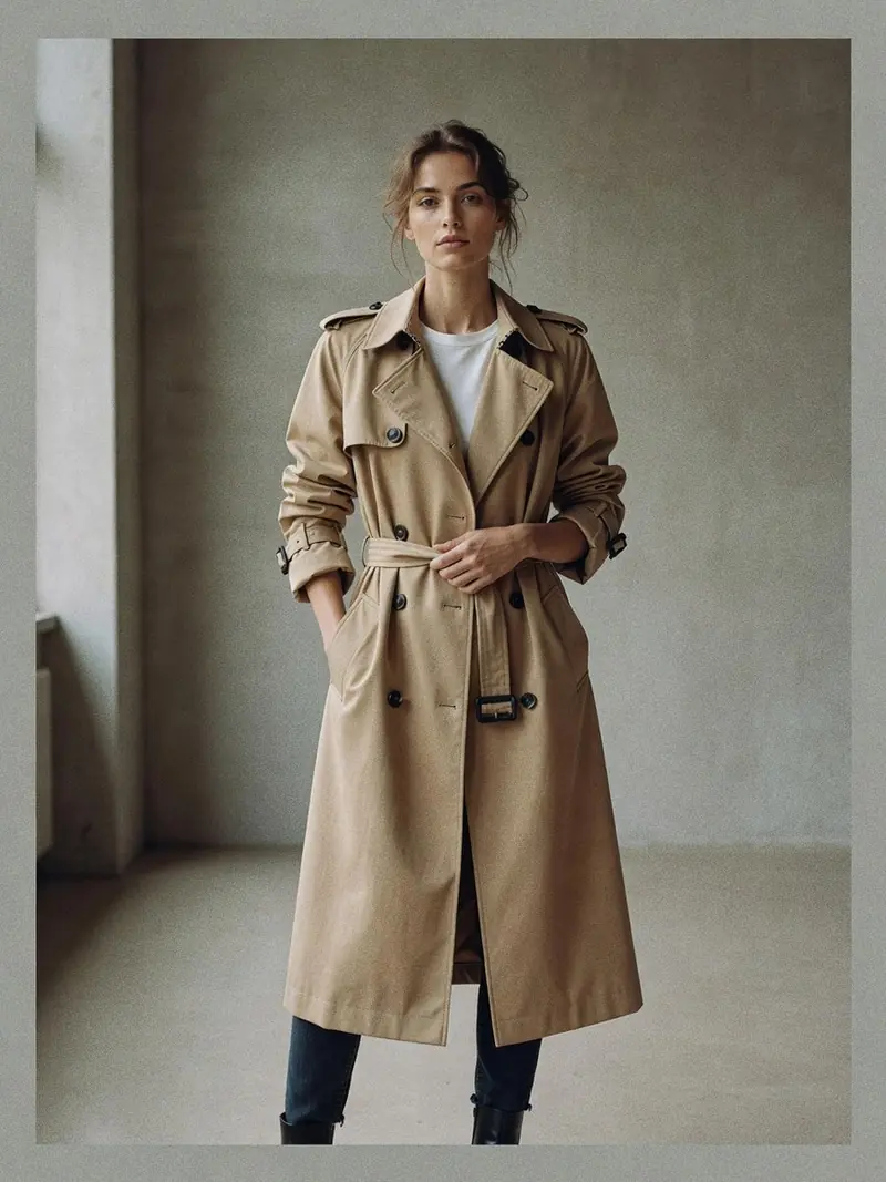 Comment porter un trench femme : ce que révèlent ses détails militaires : look 1