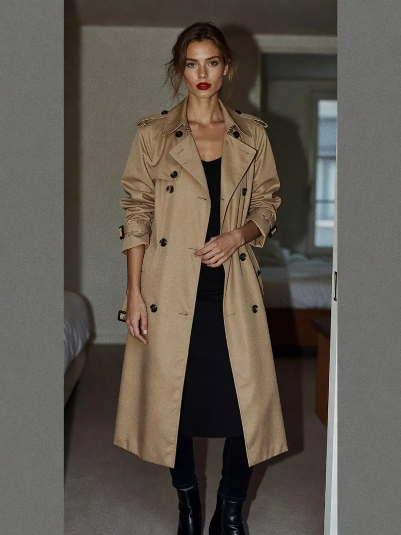 Comment porter un trench femme : ce que révèlent ses détails militaires : look 2