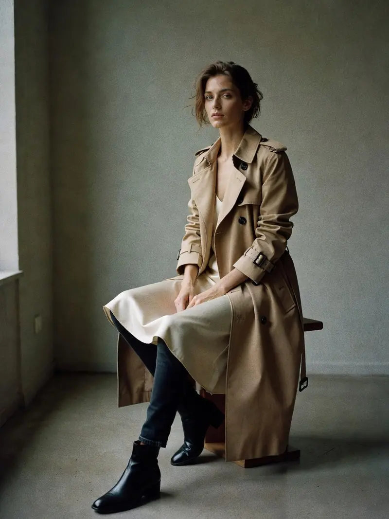 Comment porter un trench femme : ce que révèlent ses détails militaires : look 5