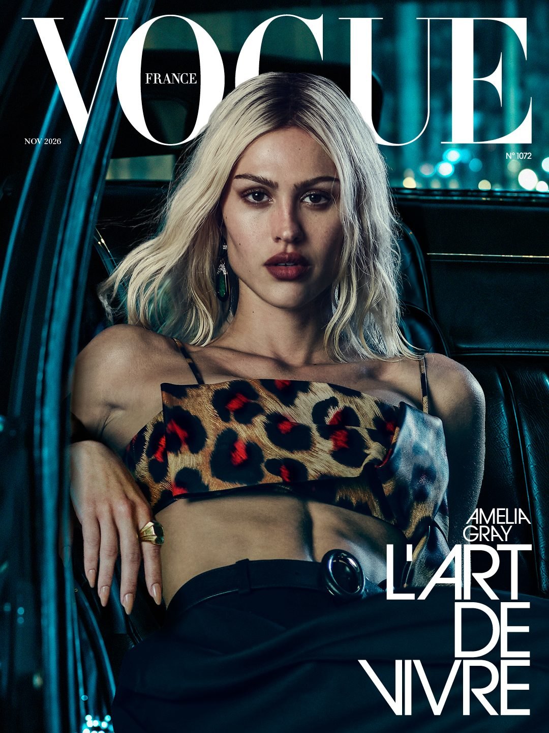 Publication de Vogue France sur Instagram : Amelia Gray, couverture Vogue France novembre 2026