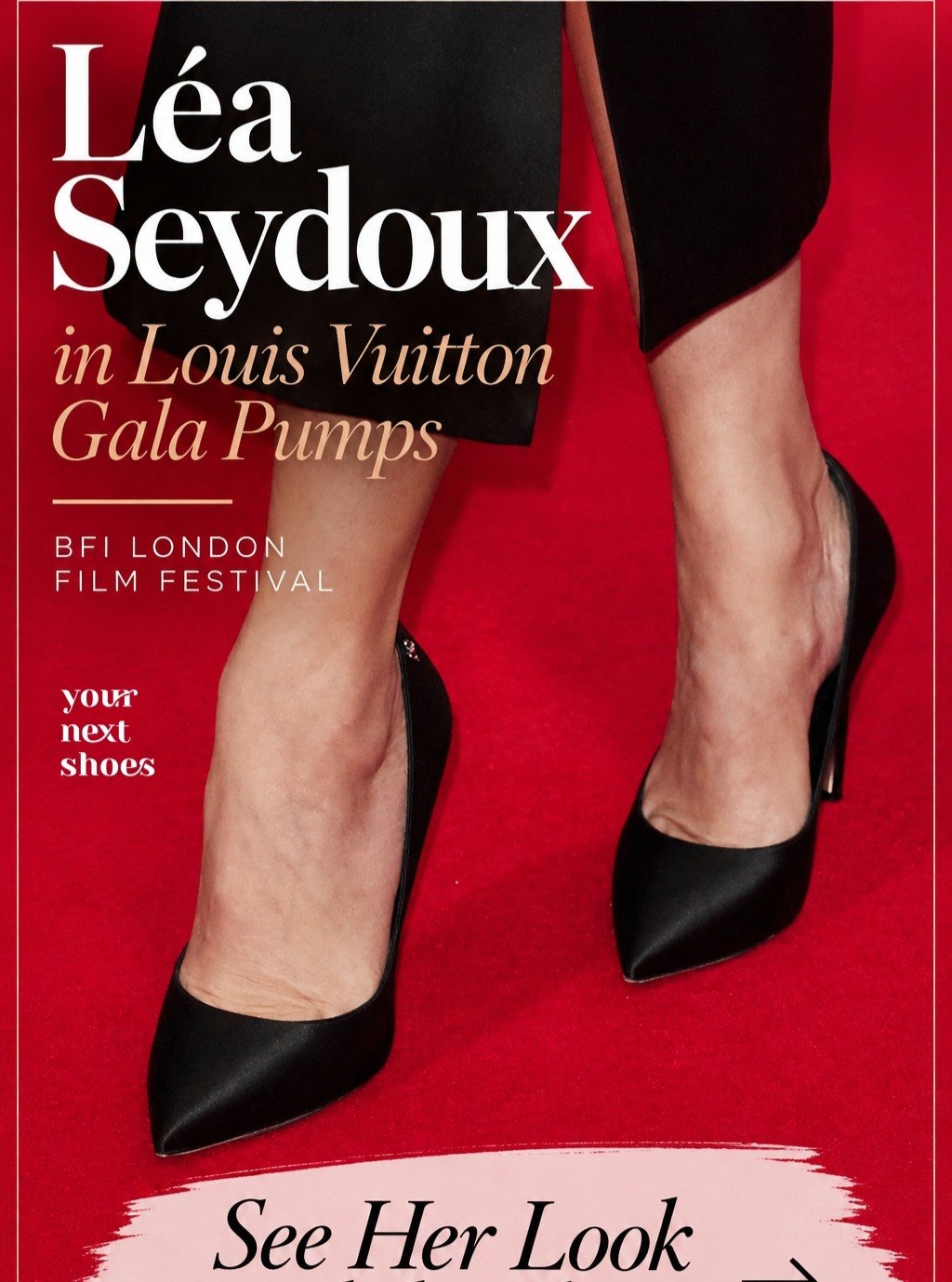 Publication de Your Next Shoes sur Instagram : Léa Seydoux, BFI London Film Festival 2026, Louis Vuitton