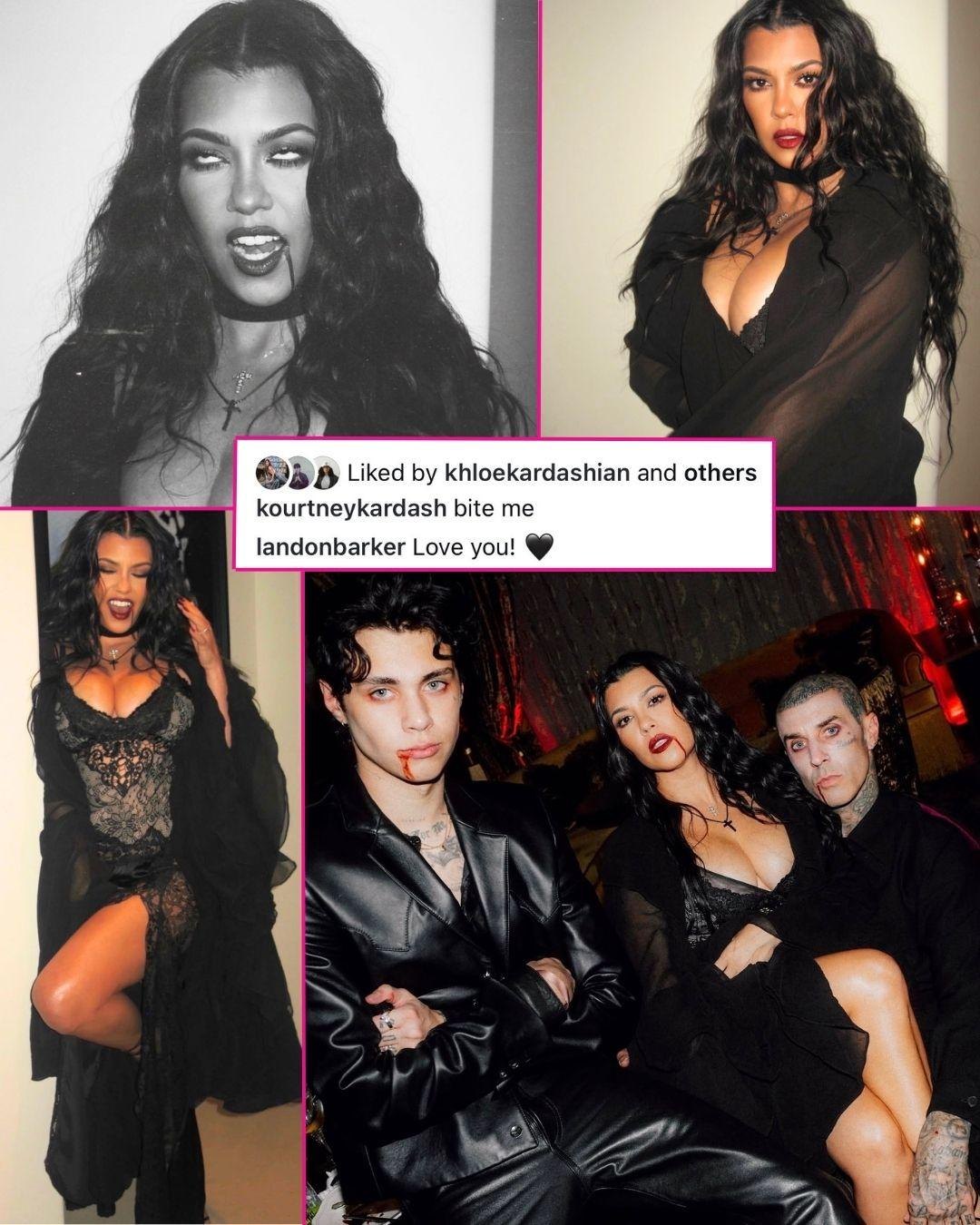 Publication de OK! Magazine sur X : Kourtney Kardashian, Kourtney Kardashian en vampire de dentelle : le look Halloween à copier