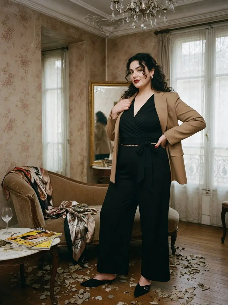 Comment s'habiller quand on a du ventre : les matières qui suivent la journée : look 22