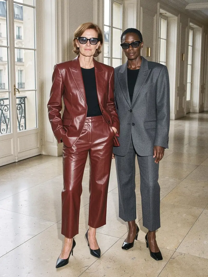 Isabelle Huppert à Balenciaga : la veste en cuir qui mène le jeu : la tenue complète