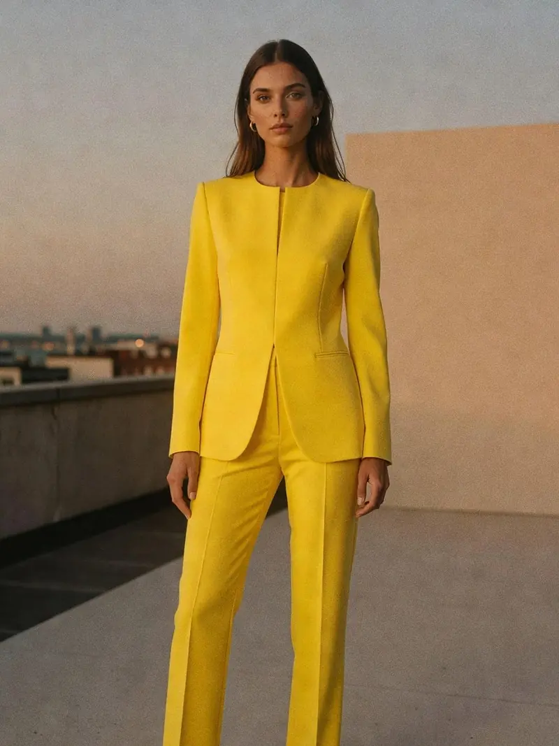 Le jaune beurre est la couleur qui va dominer ton automne 2026 : look 16