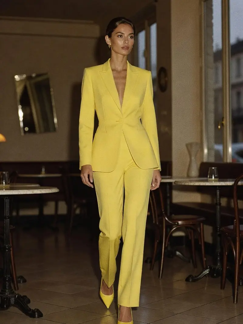 Le jaune beurre est la couleur qui va dominer ton automne 2026 : look 18