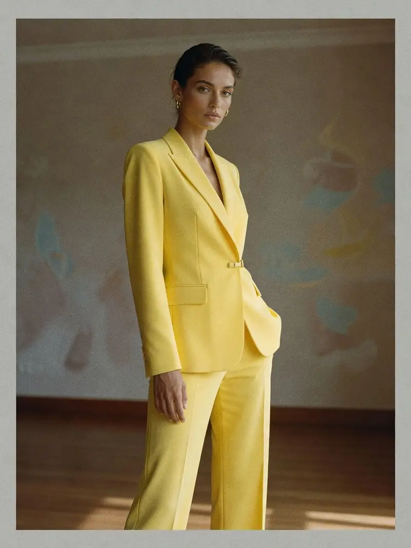 Le jaune beurre est la couleur qui va dominer ton automne 2026 : look 2