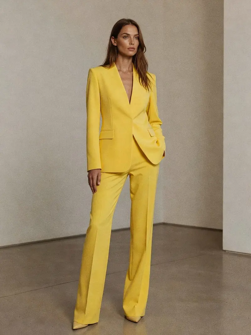 Le jaune beurre est la couleur qui va dominer ton automne 2026 : look 20