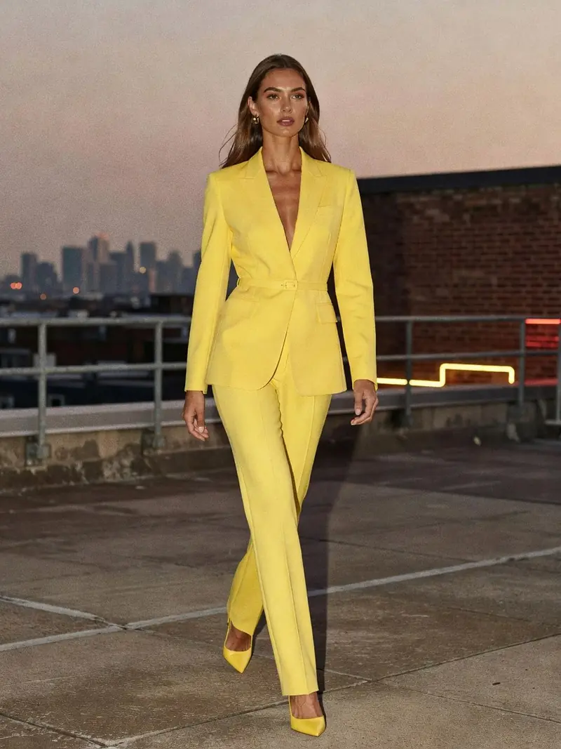 Le jaune beurre est la couleur qui va dominer ton automne 2026 : look 4