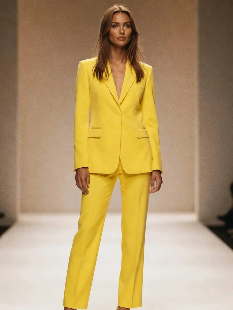 Le jaune beurre est la couleur qui va dominer ton automne 2026 : look 7