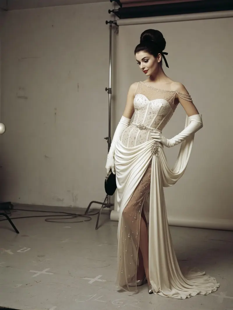 Jean Louis a inventé le naked dress dès 1962, avant les tapis rouges : look 1