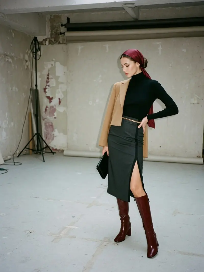 Jupe crayon : comment la porter vraiment, du métro au bureau : look 1