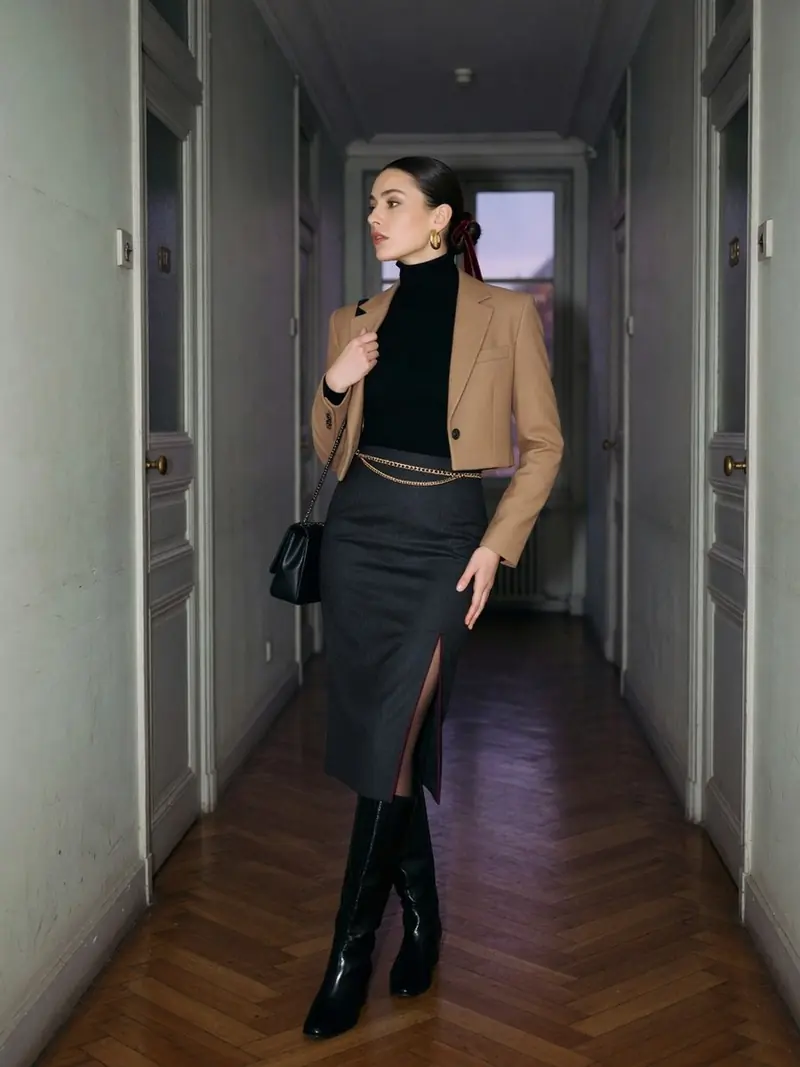 Jupe crayon : comment la porter vraiment, du métro au bureau : look 15
