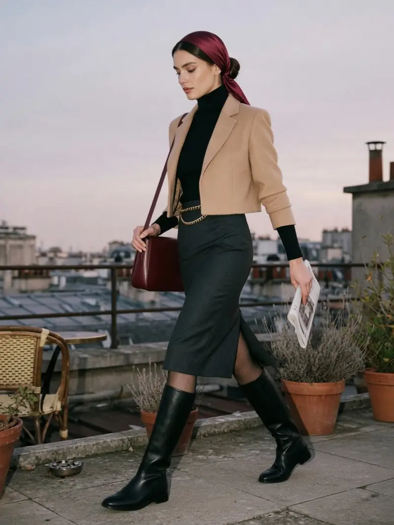 Jupe crayon : comment la porter vraiment, du métro au bureau : look 4