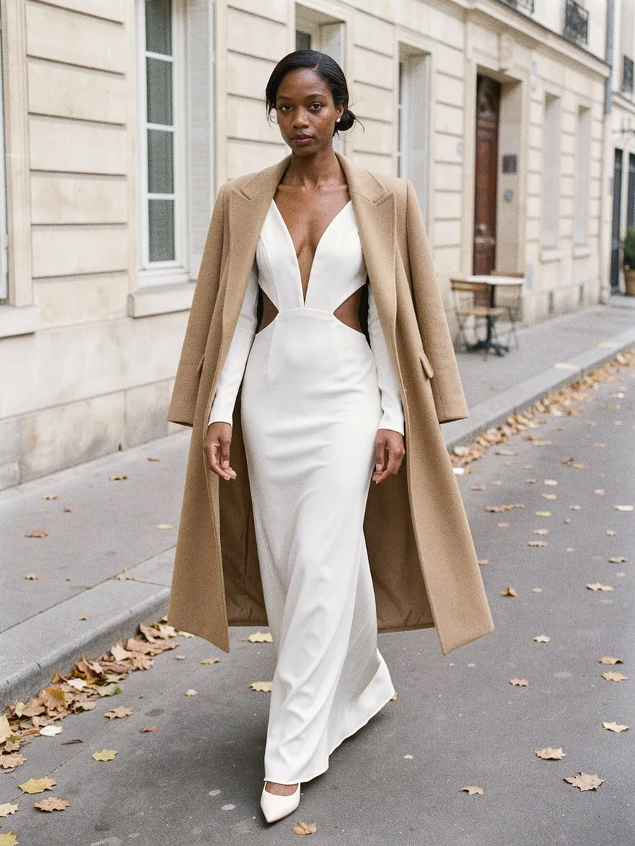 Illustration, mannequin fictif, robe échancrée : une autre façon de la porter