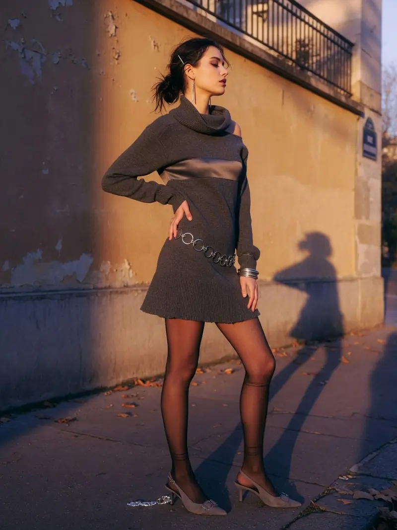 Mini robe grise : ce que les podiums changent au vestiaire réel : look 9