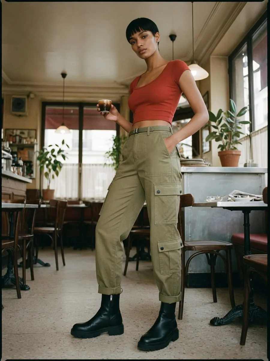 Pantalon cargo femme : pourquoi il se porte mieux qu'en 2000 : look 18