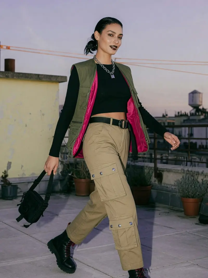 Pantalon cargo femme : pourquoi il se porte mieux qu'en 2000 : look 4